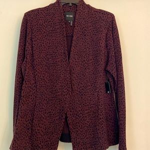 NIC & ZOE Brown & Black Leopard Print Jacket w/ Button Hidden Closure szLP  NWT